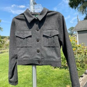 Vintage J-Crew, cropped wool jacket. Size Small.